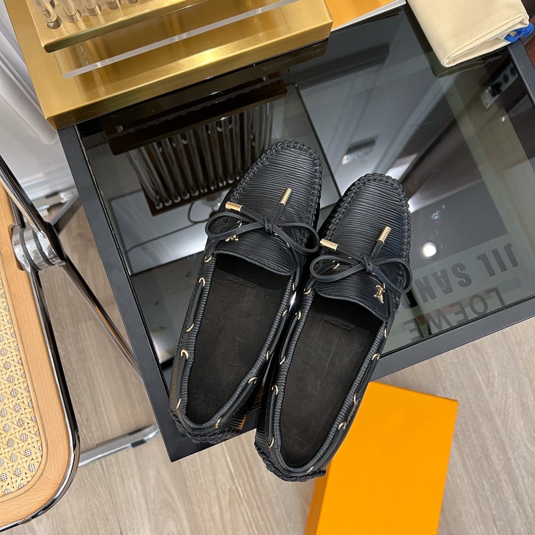 LV GLORIA FLAT LOAFER PLAIN BLACK - 35