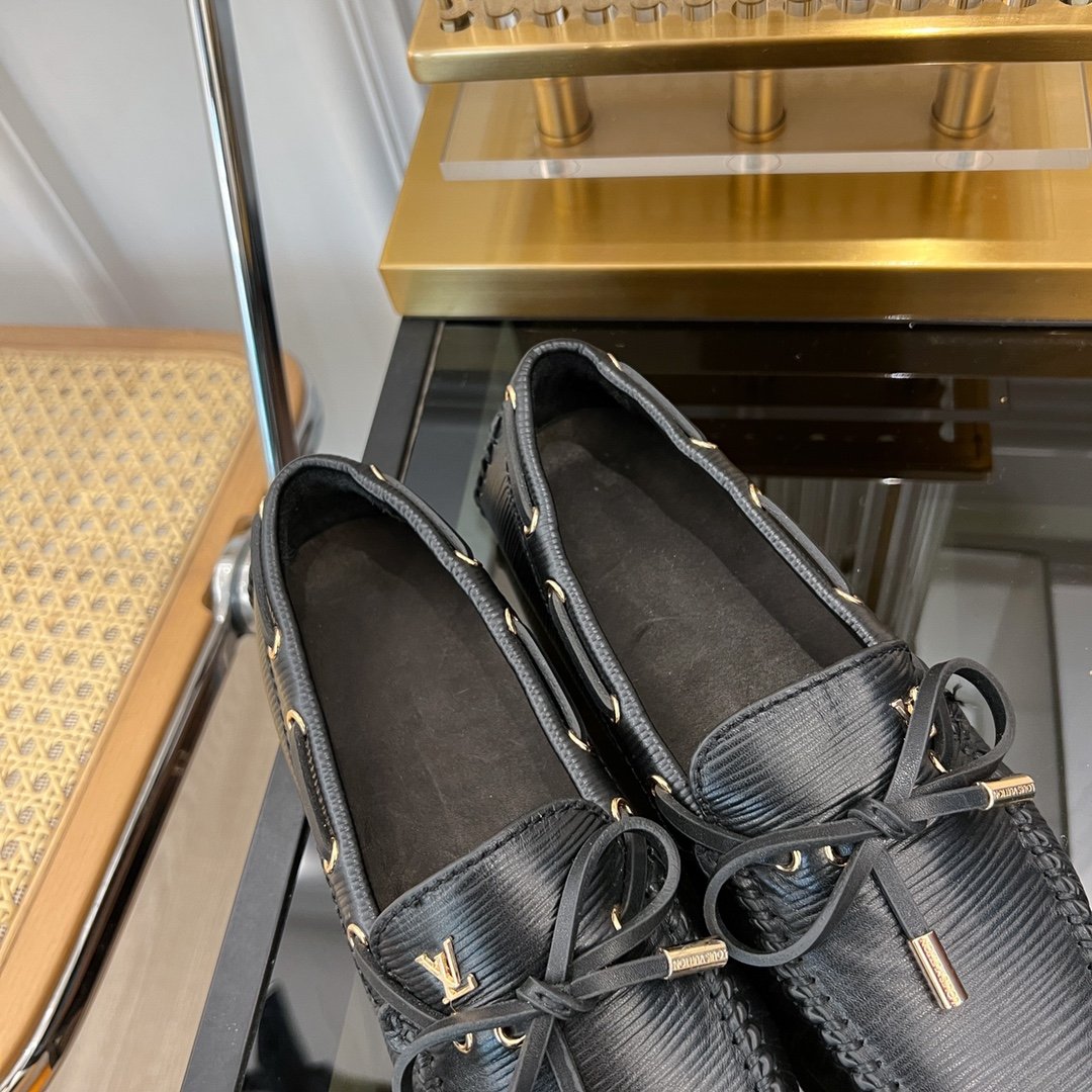 LV GLORIA FLAT LOAFER PLAIN BLACK - 35