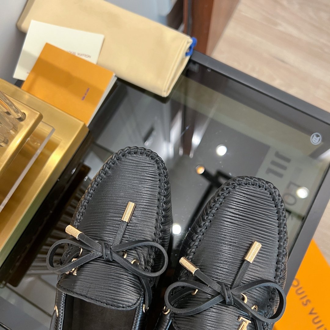 LV GLORIA FLAT LOAFER PLAIN BLACK - 35