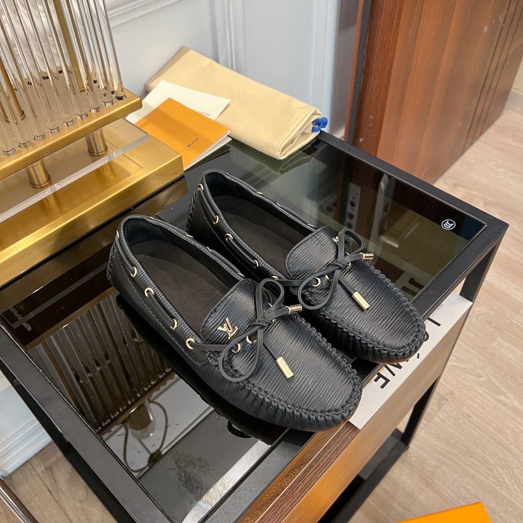 LV GLORIA FLAT LOAFER PLAIN BLACK - 35