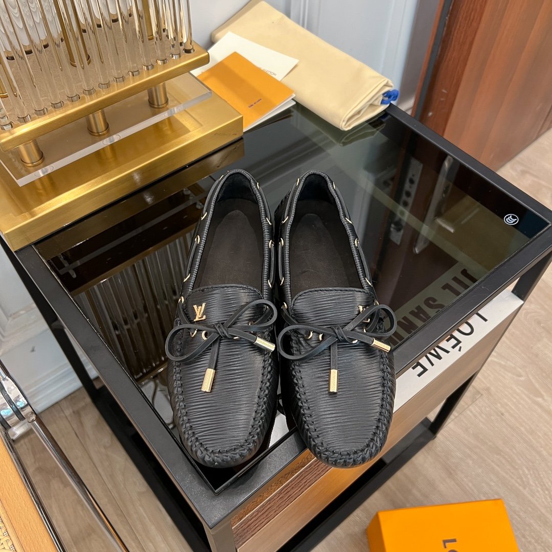 LV GLORIA FLAT LOAFER PLAIN BLACK - 35