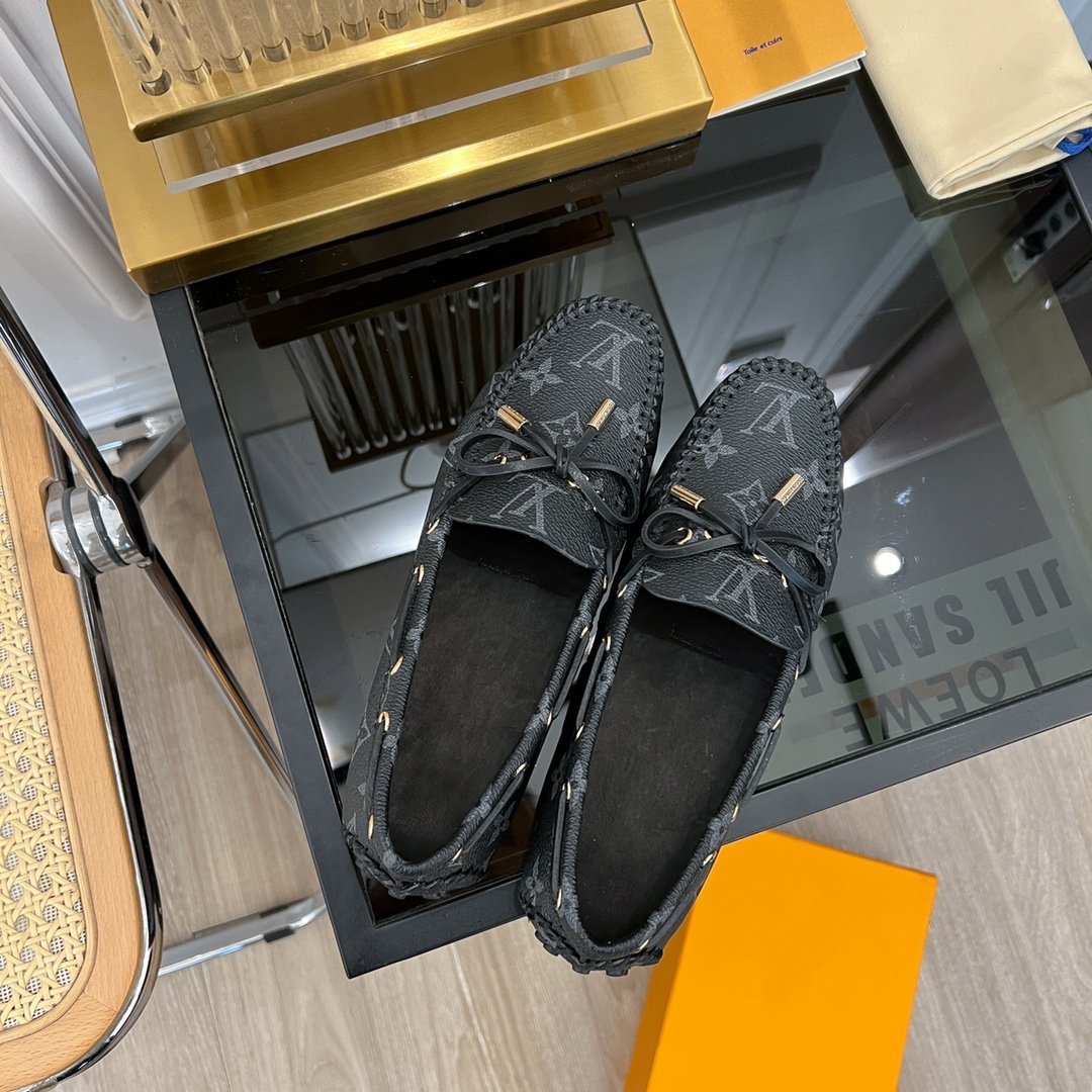 LV GLORIA FLAT LOAFER CLASSIC MONOGRAM BLACK - 35