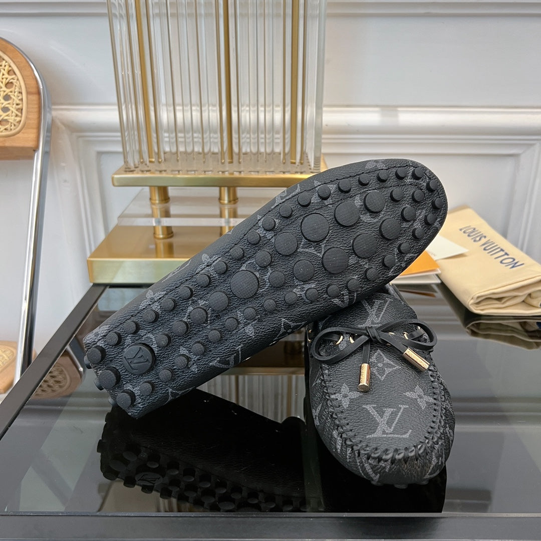 LV GLORIA FLAT LOAFER CLASSIC MONOGRAM BLACK - 35