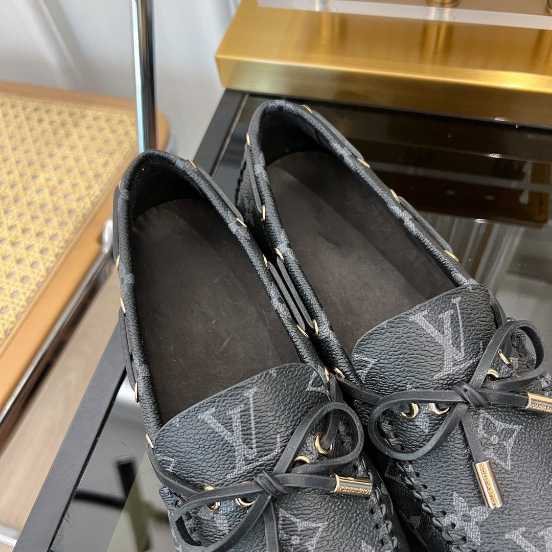 LV GLORIA FLAT LOAFER CLASSIC MONOGRAM BLACK - 35