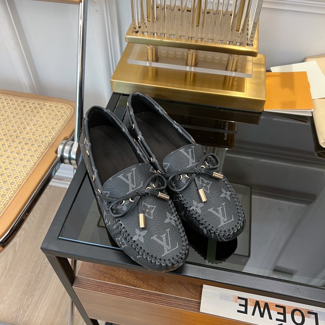 LV GLORIA FLAT LOAFER CLASSIC MONOGRAM BLACK - 35