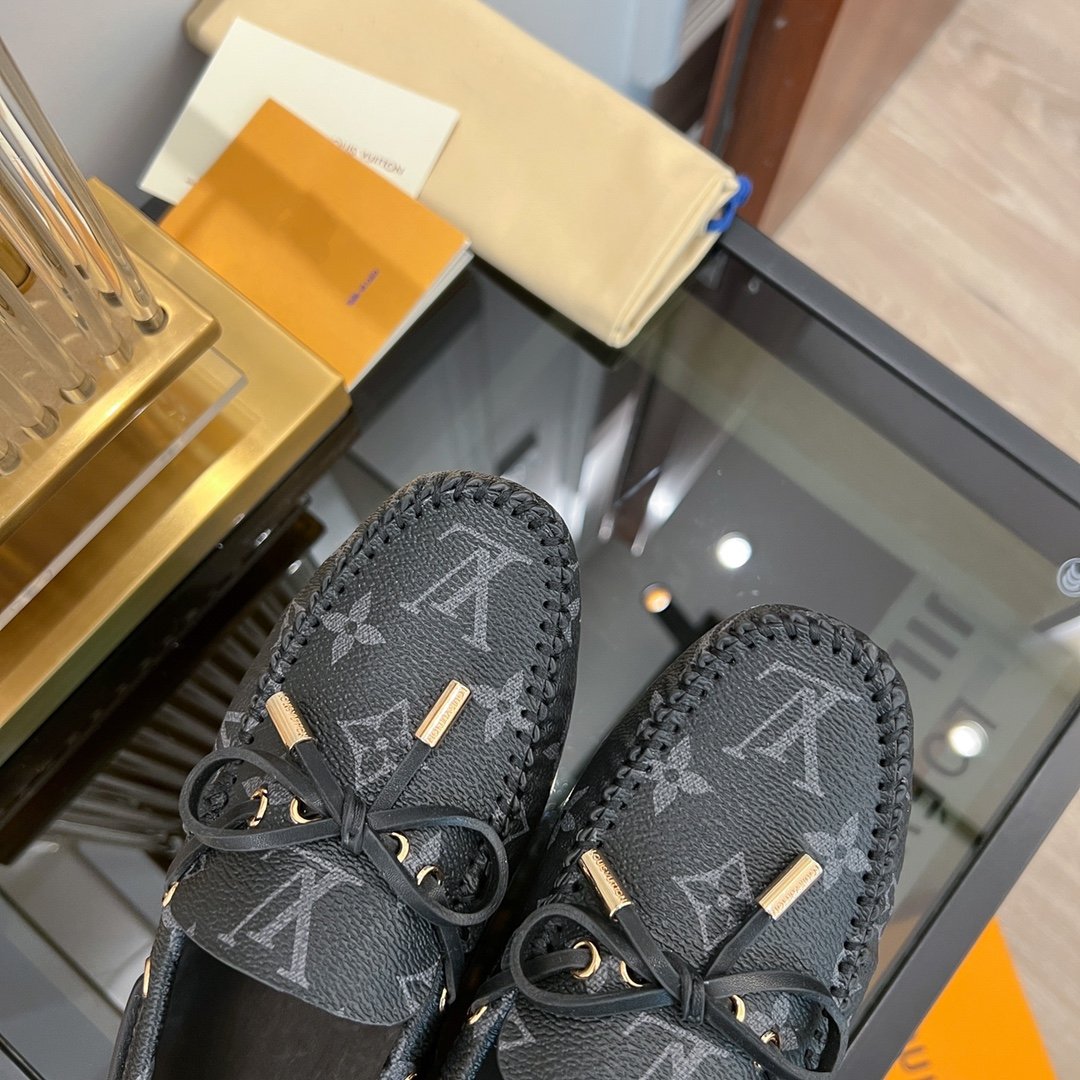 LV GLORIA FLAT LOAFER CLASSIC MONOGRAM BLACK - 35