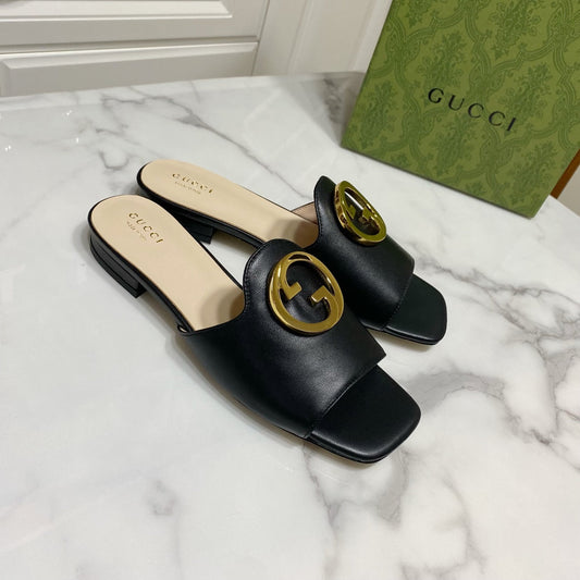 GUCCI 26S ТУФЛІ BLONDIE З ЧОРНОЇ ТЕЛЯЧОЇ ШКІРИ