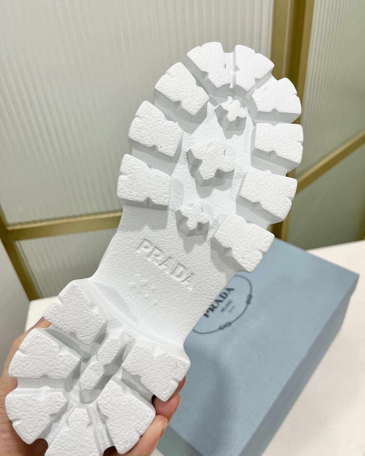 PRA MONOLITH PLATFORM SANDALS WHITE CALFSKIN - 35