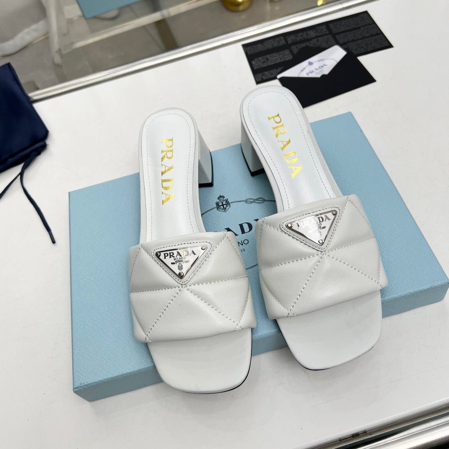 PRA EMBROIDERED SANDALS 45 WHITE LAMBSKIN - 35
