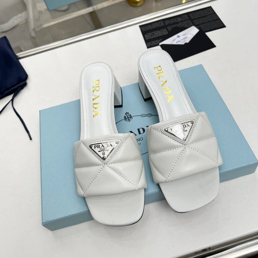 PRA EMBROIDERED SANDALS 45 WHITE LAMBSKIN - 35