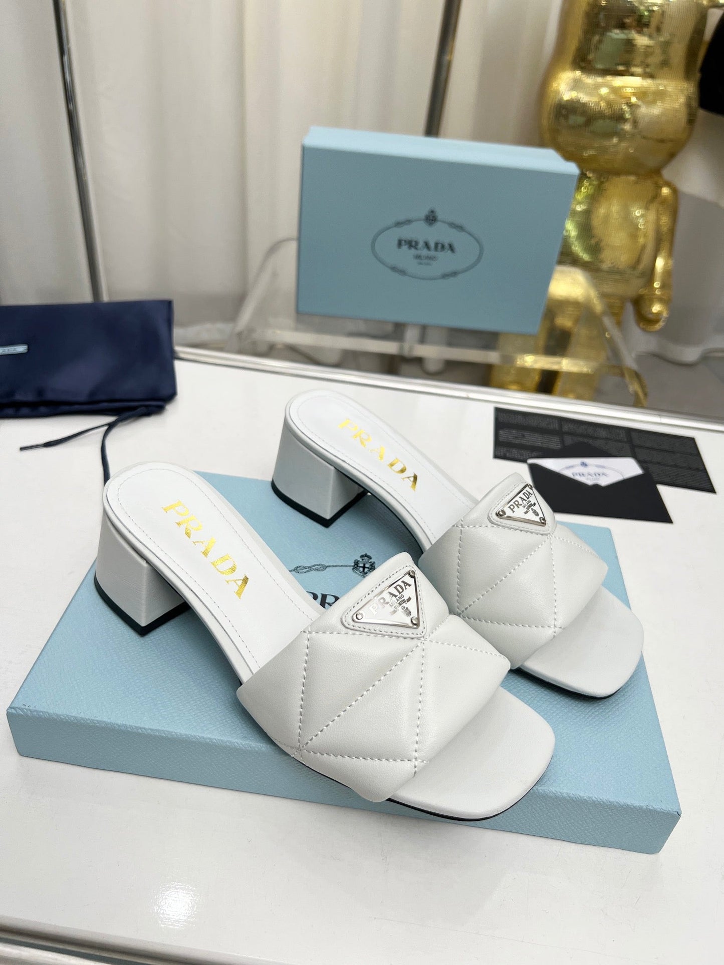 PRA EMBROIDERED SANDALS 45 WHITE LAMBSKIN - 35