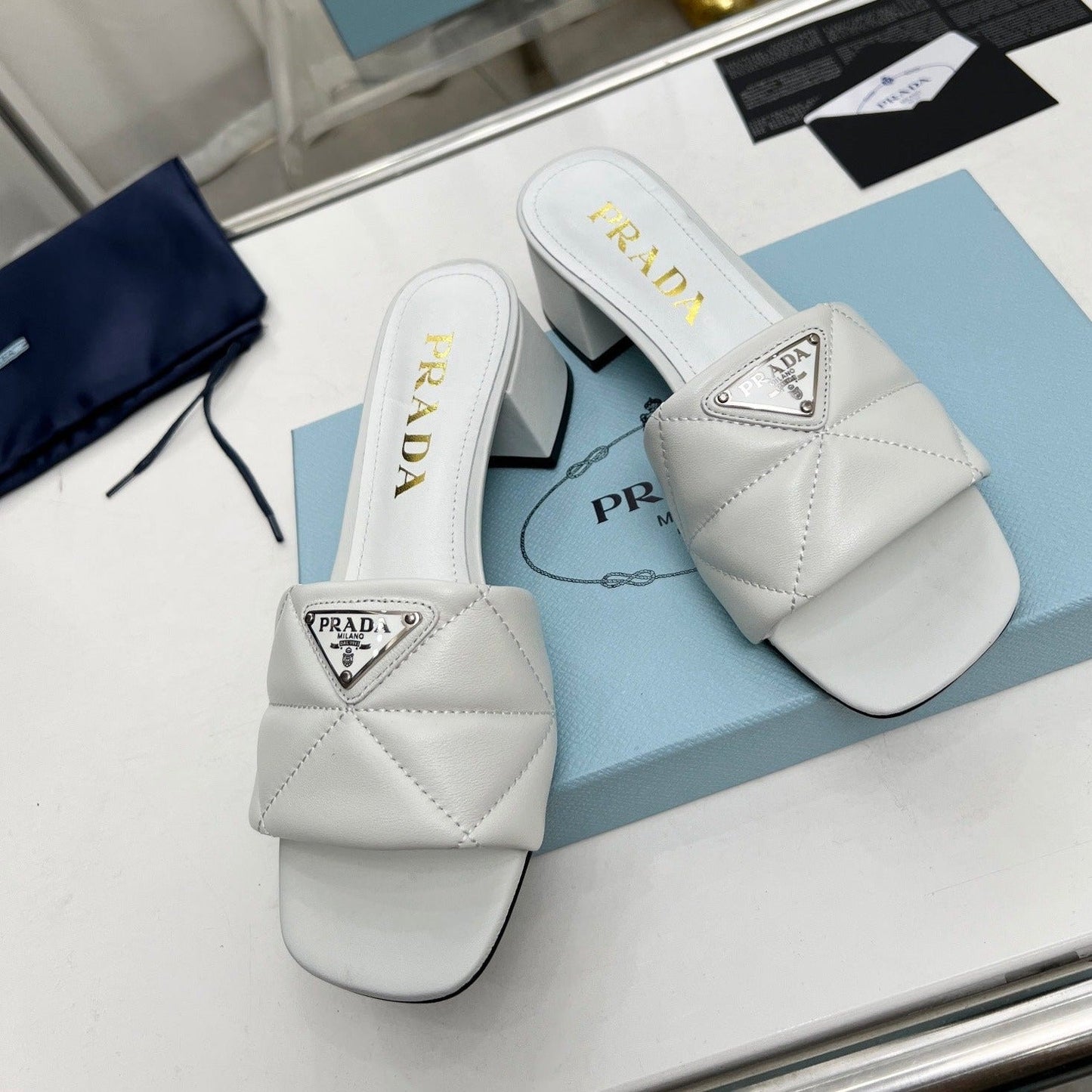 PRA EMBROIDERED SANDALS 45 WHITE LAMBSKIN - 35