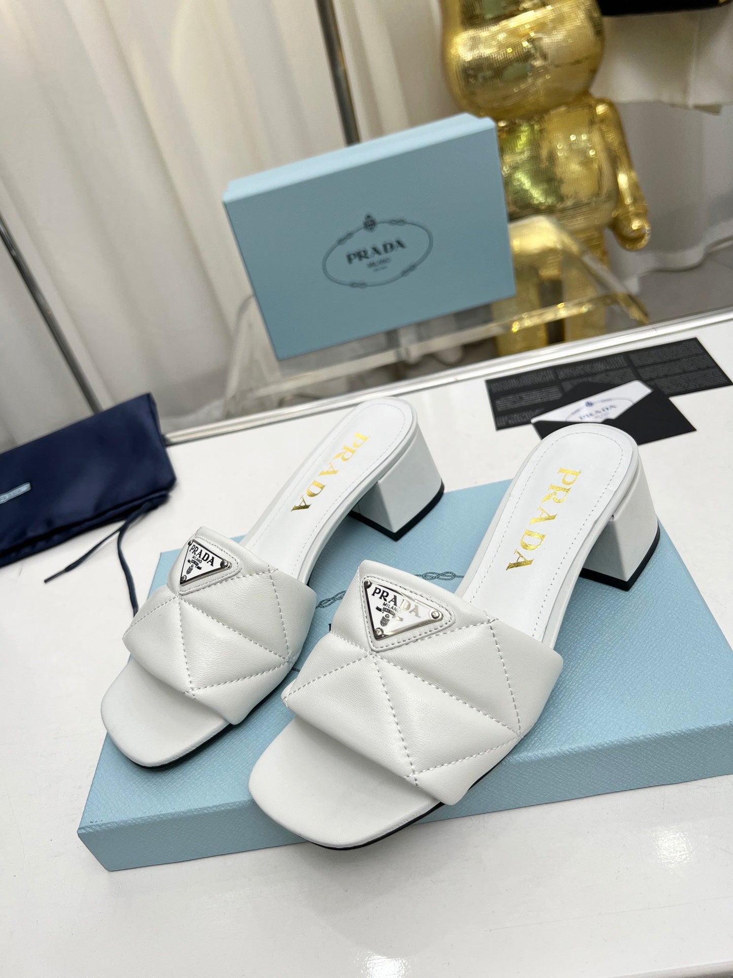 PRA EMBROIDERED SANDALS 45 WHITE LAMBSKIN - 35