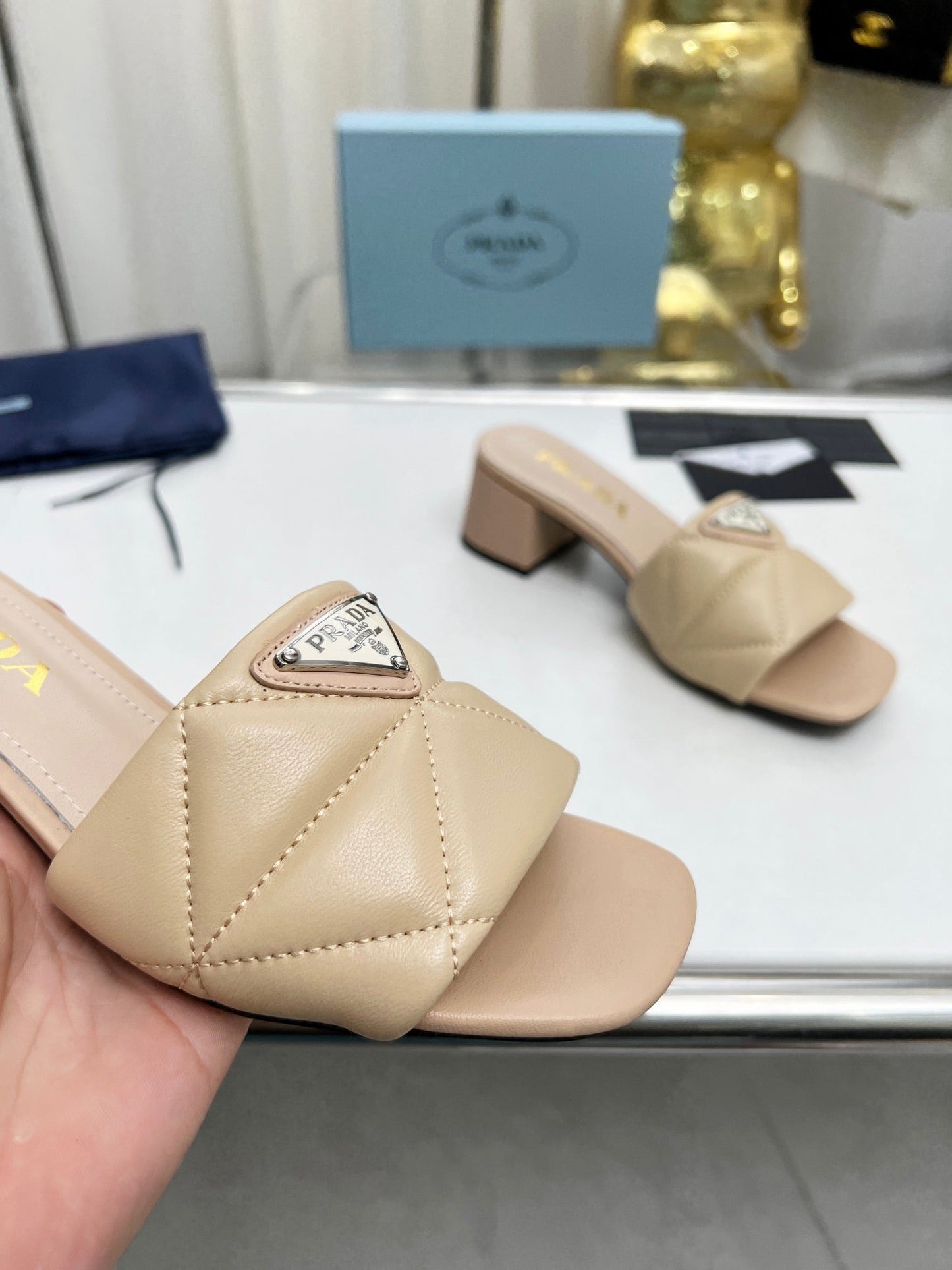 PRA EMBROIDERED SANDALS 45 BEIGE LAMBSKIN - 35