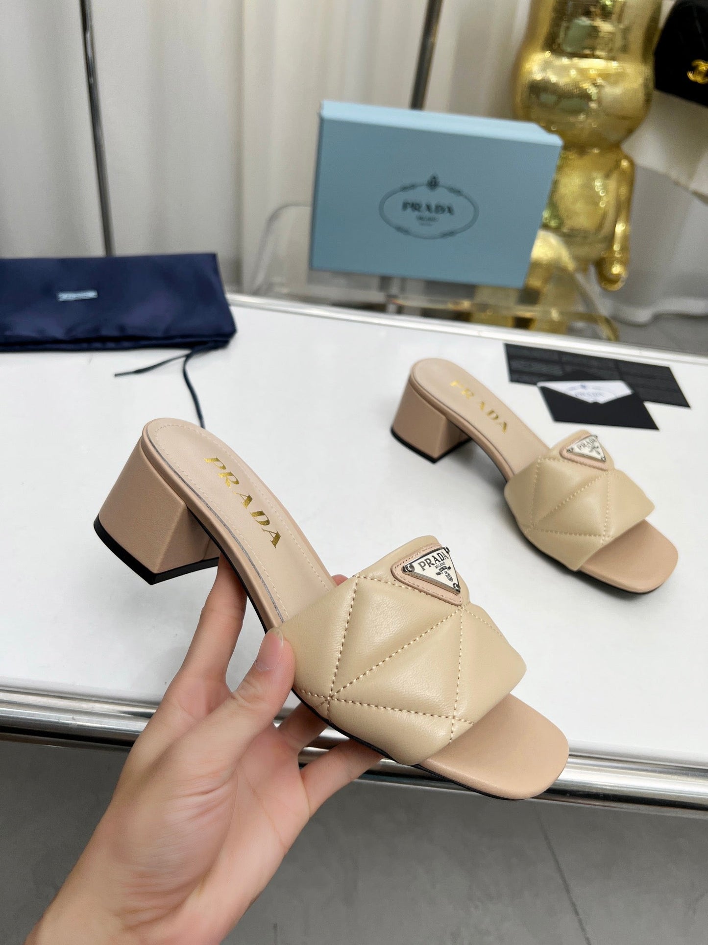 PRA EMBROIDERED SANDALS 45 BEIGE LAMBSKIN - 35