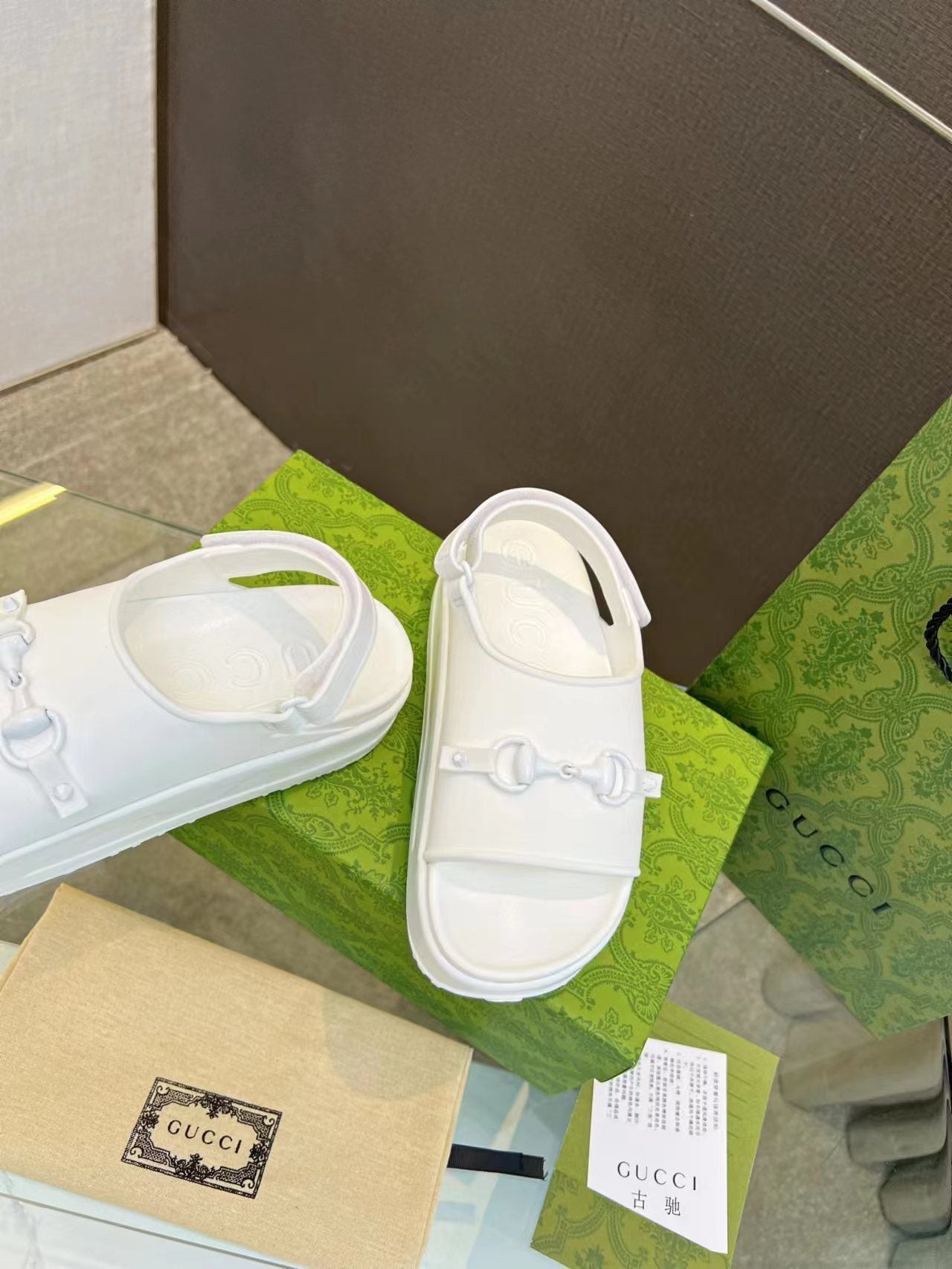 HORSEBIT FLATFORM SANDAL 5 CM IN WHITE IMPORTED TPU - 35