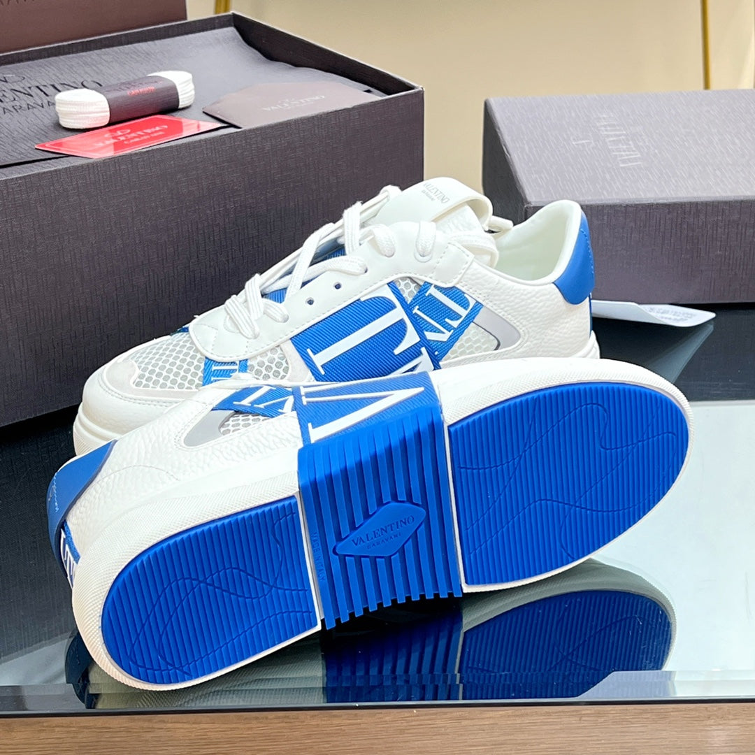 VALENTINO 25S GARAVANI VL7N SNEAKERS IN WHITE MIX BLUE LAMBSKIN - 35