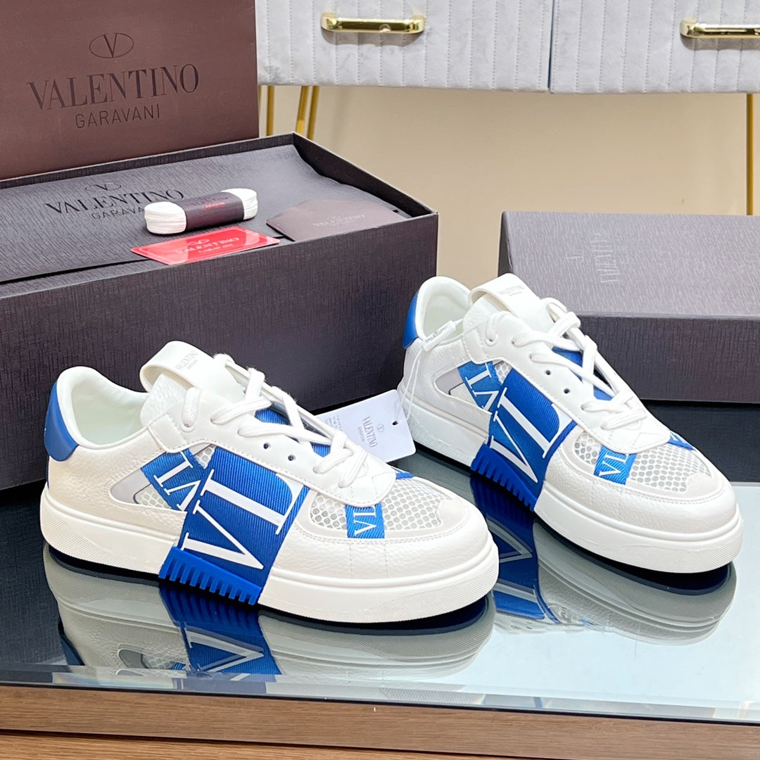 VALENTINO 25S GARAVANI VL7N SNEAKERS IN WHITE MIX BLUE LAMBSKIN - 35