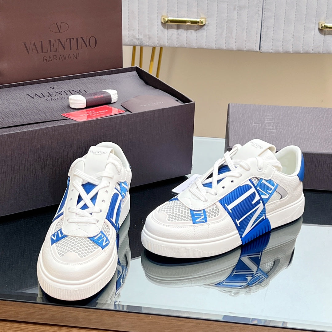 VALENTINO 25S GARAVANI VL7N SNEAKERS IN WHITE MIX BLUE LAMBSKIN - 35