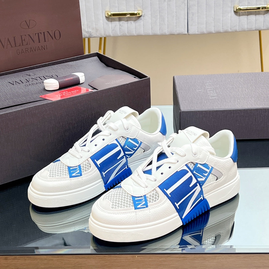 VALENTINO 25S GARAVANI VL7N SNEAKERS IN WHITE MIX BLUE LAMBSKIN - 35