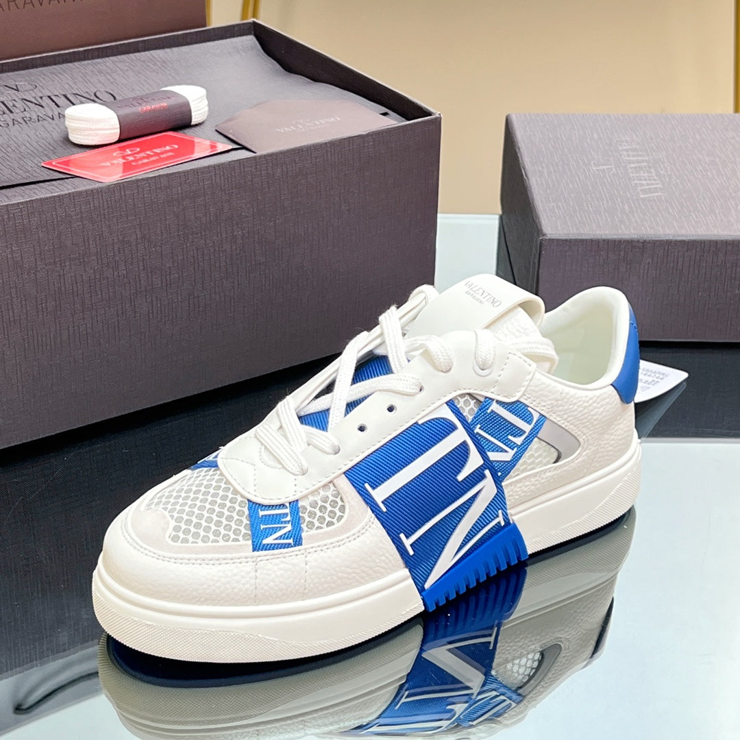 VALENTINO 25S GARAVANI VL7N SNEAKERS IN WHITE MIX BLUE LAMBSKIN - 35