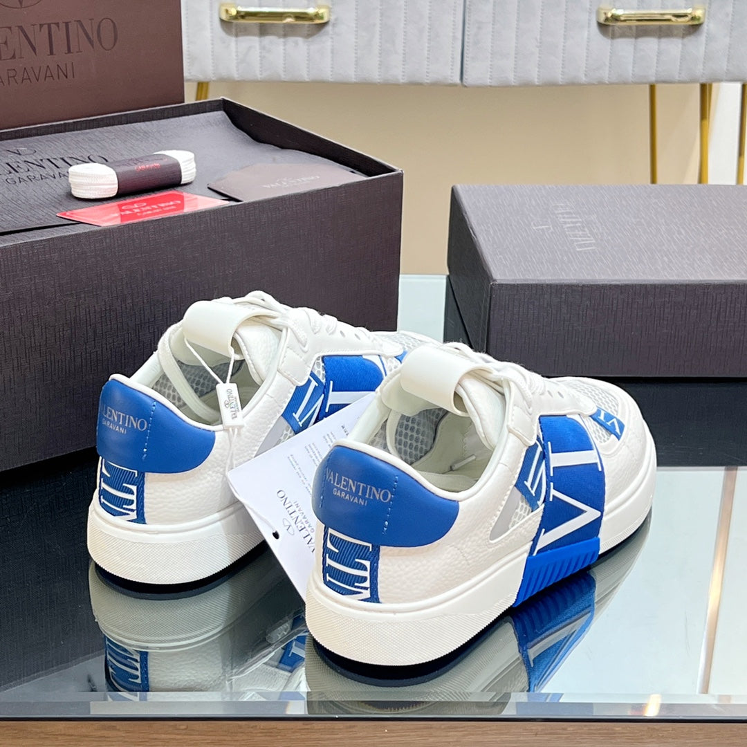 VALENTINO 25S GARAVANI VL7N SNEAKERS IN WHITE MIX BLUE LAMBSKIN - 35
