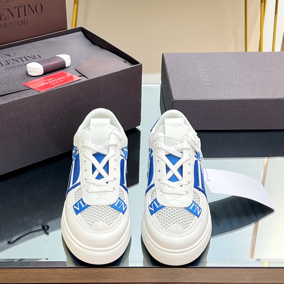 VALENTINO 25S GARAVANI VL7N SNEAKERS IN WHITE MIX BLUE LAMBSKIN - 35
