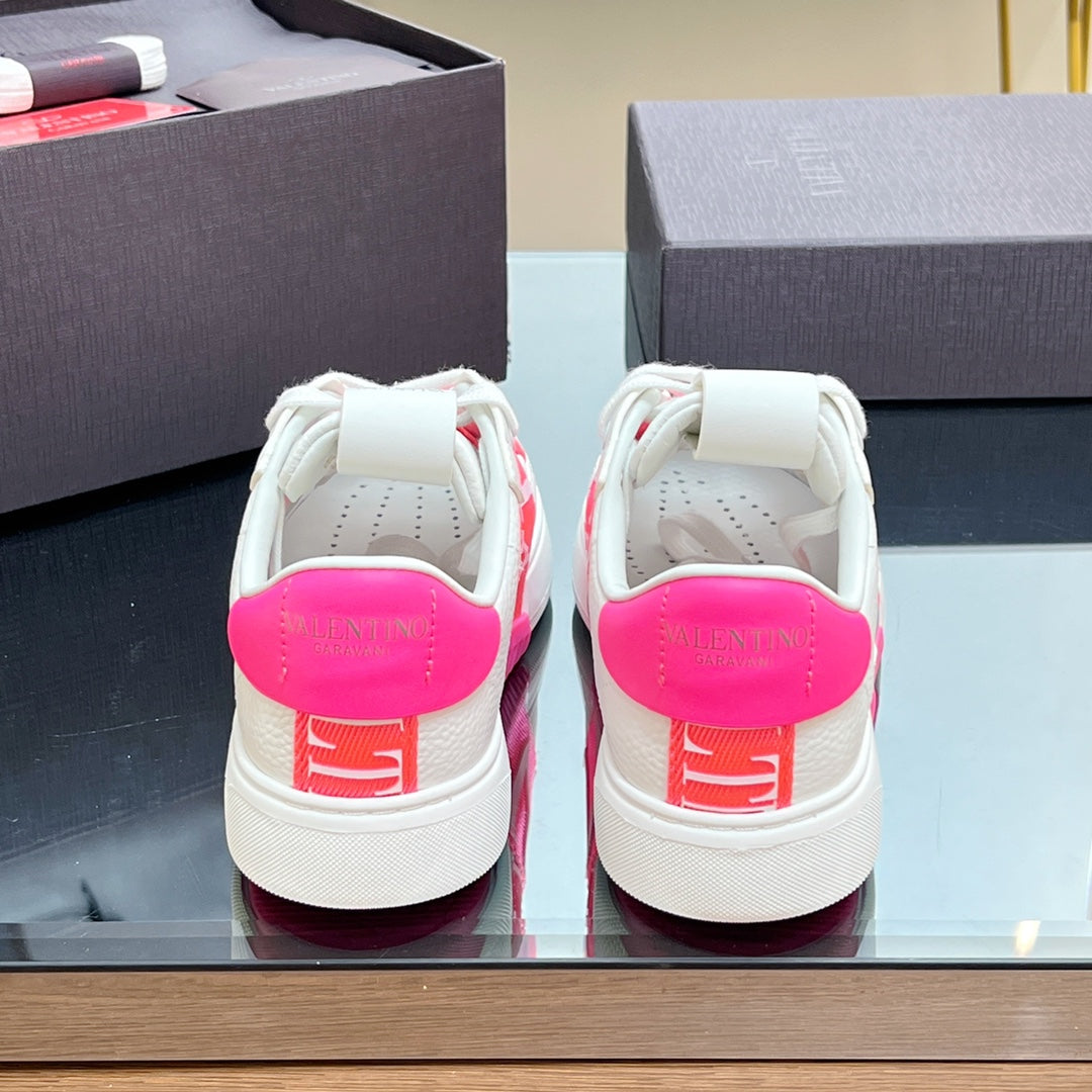 VALENTINO 25S GARAVANI VL7N SNEAKERS IN WHITE MIX PINK LAMBSKIN - 35