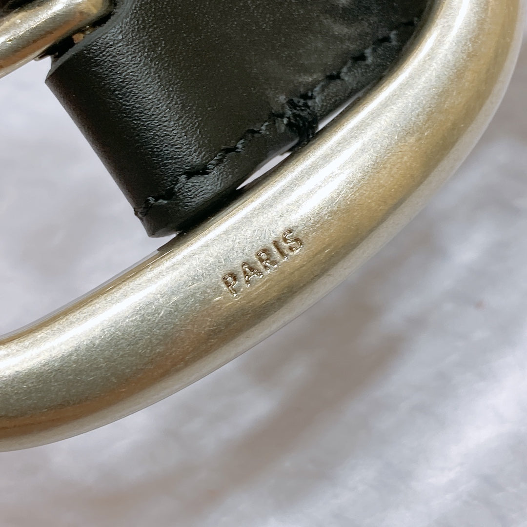 CL LARGE 35 MM BELT IN BLACK CALFSKIN LIGHT GOLD HARDWARE - 30