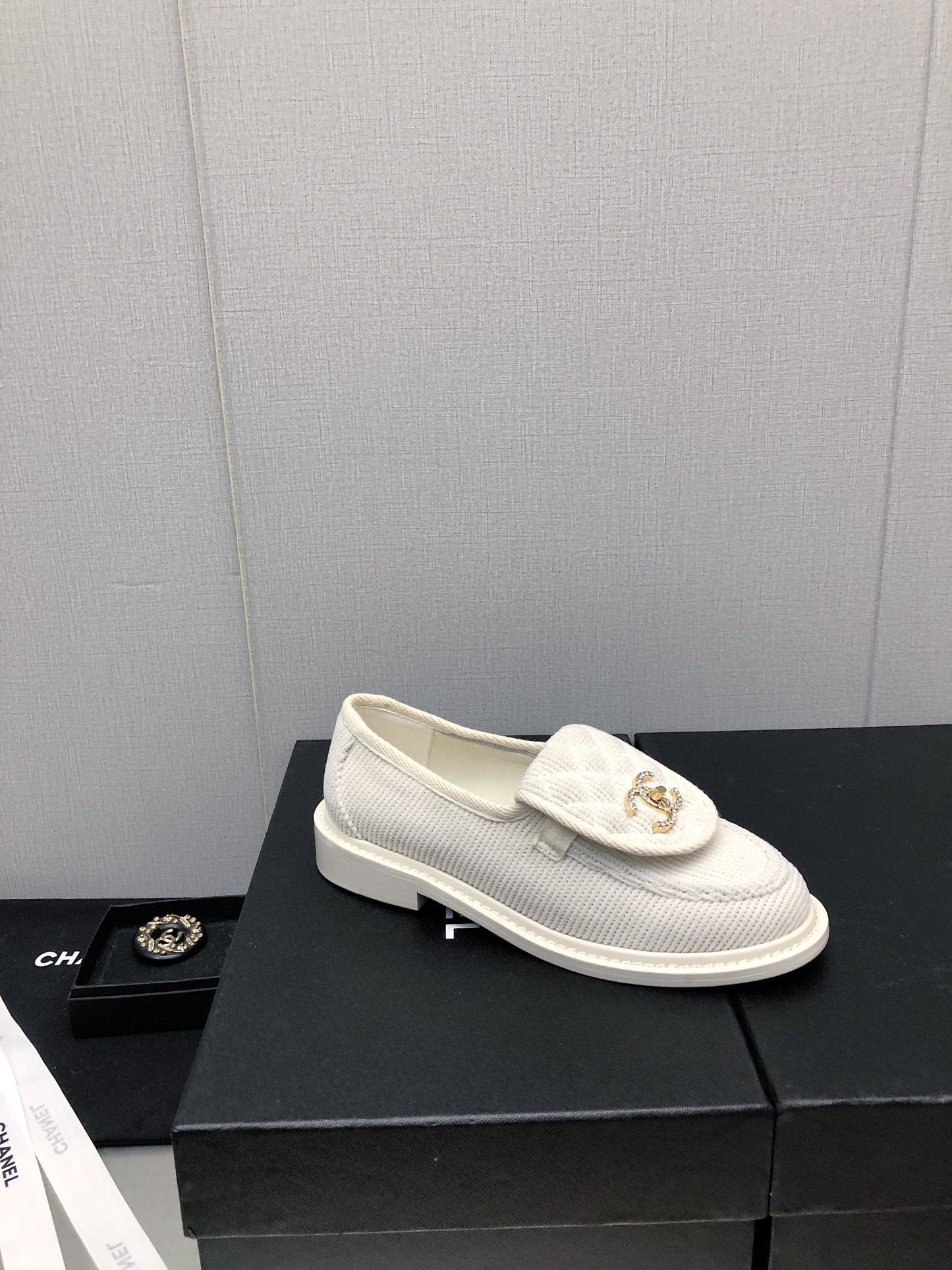 moccasins white denim 40mm - 35