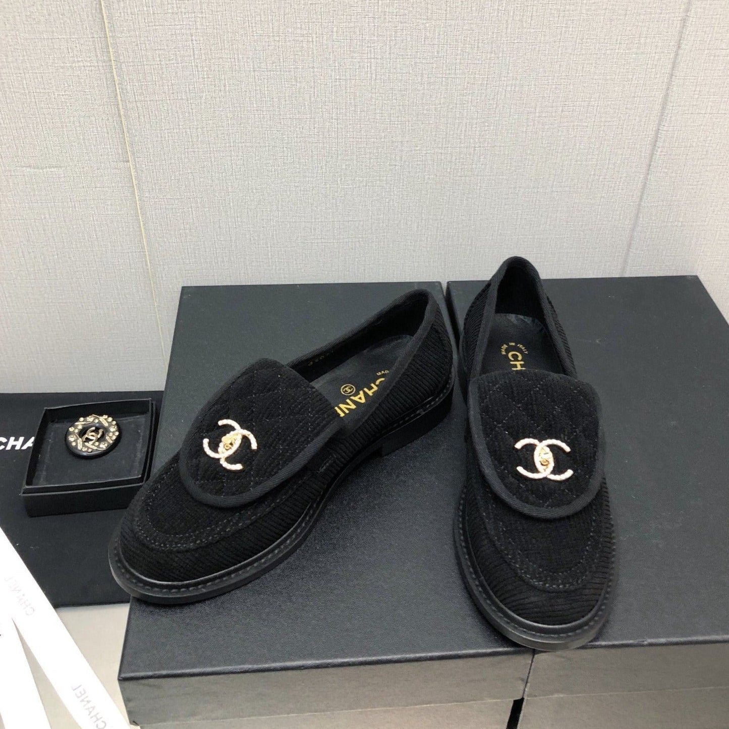 moccasins black denim 40mm - 35