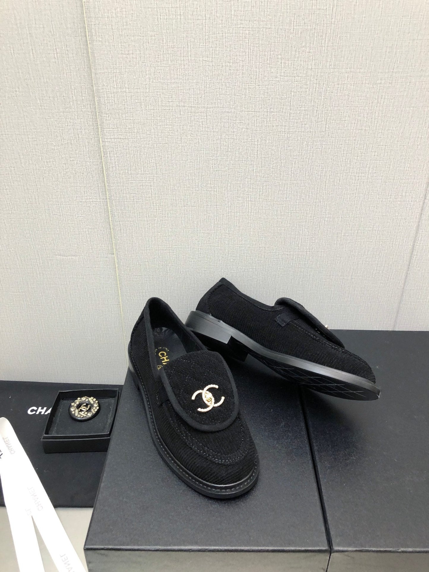 moccasins black denim 40mm - 35