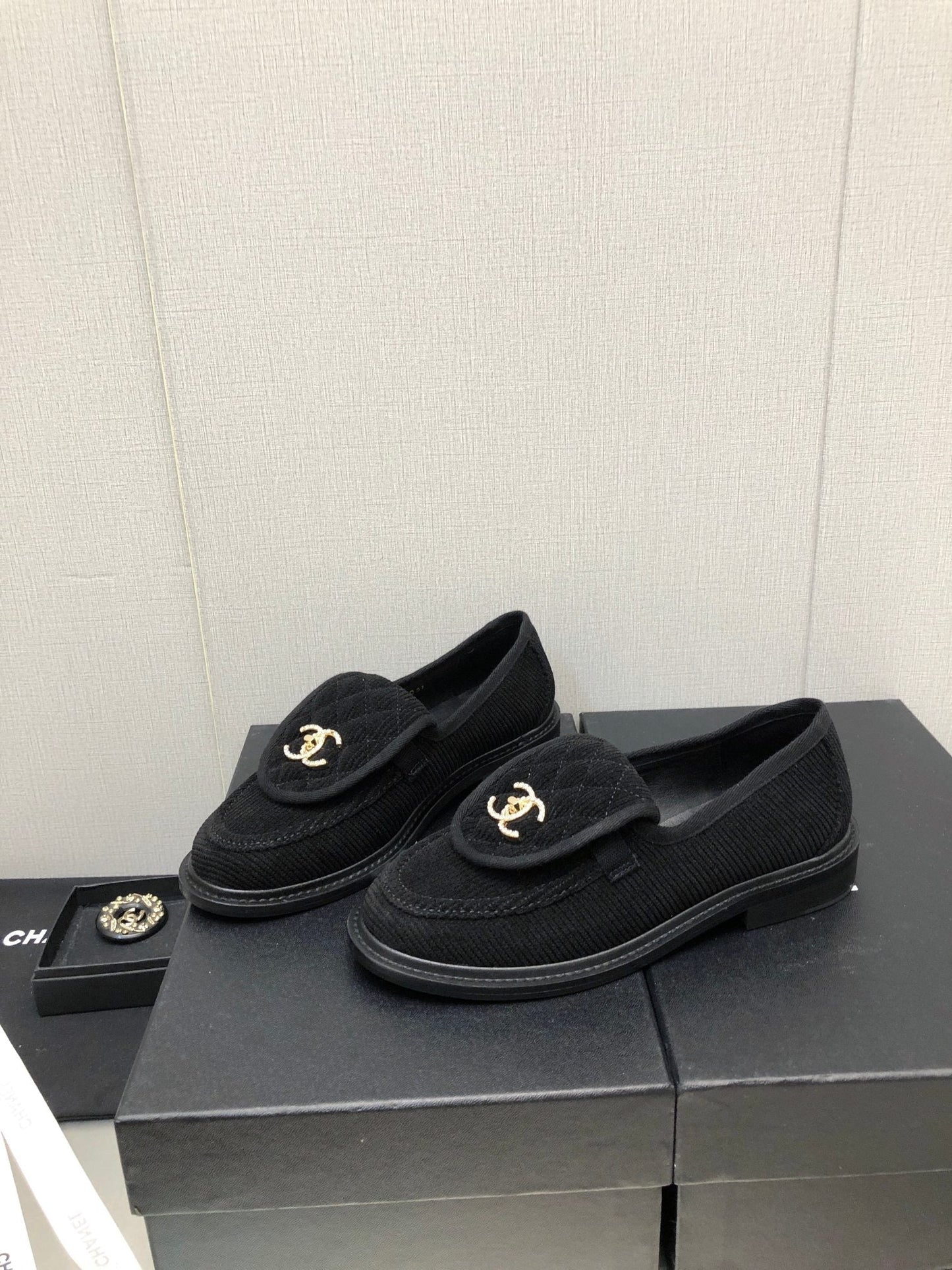 moccasins black denim 40mm - 35