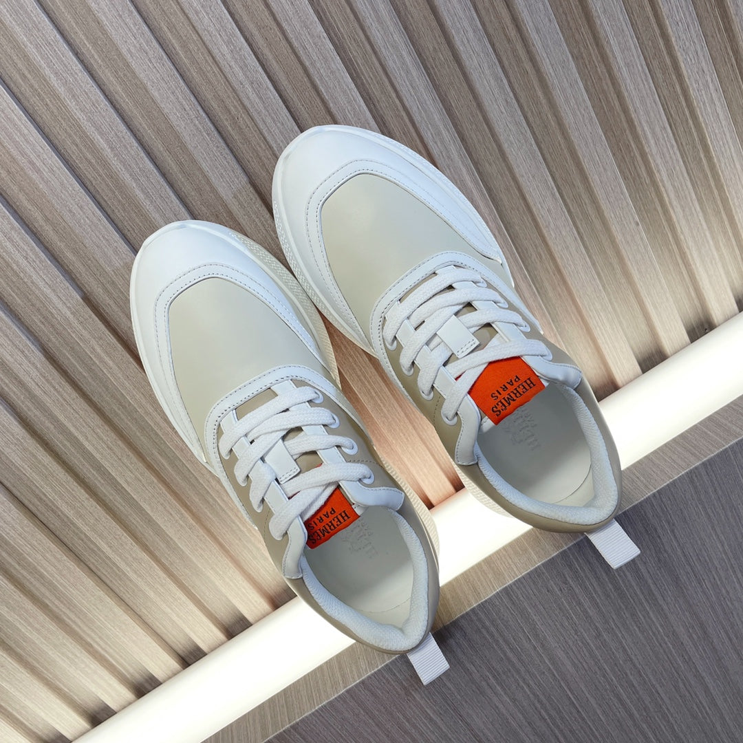 GIGA SNEAKER BEIGE MIX WHITE CALFSKIN - 35