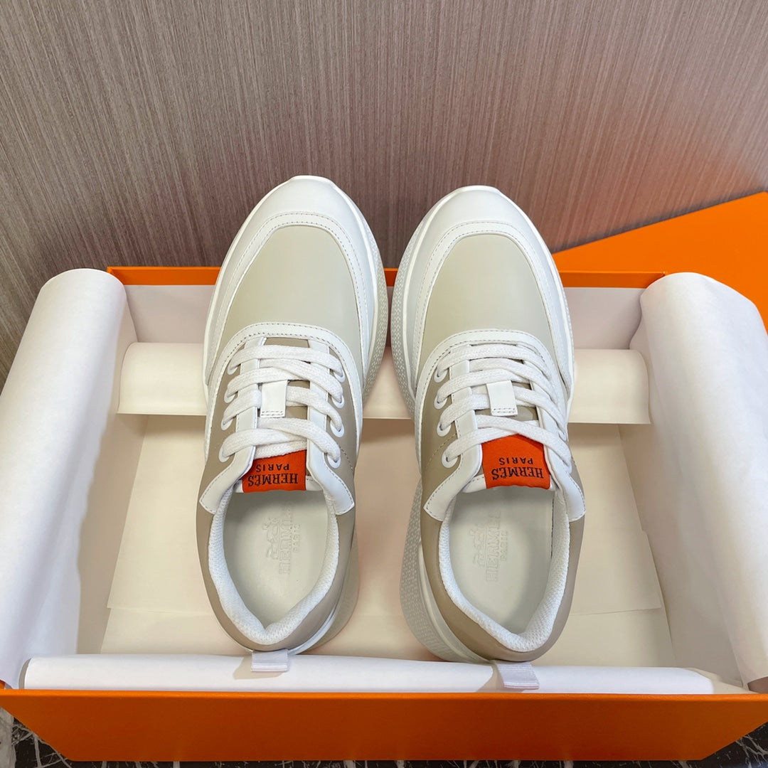 GIGA SNEAKER BEIGE MIX WHITE CALFSKIN - 35