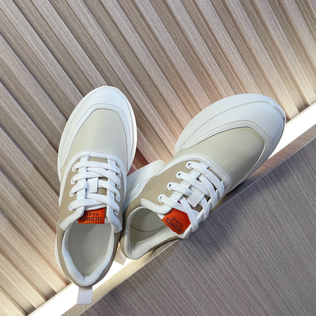 GIGA SNEAKER BEIGE MIX WHITE CALFSKIN - 35