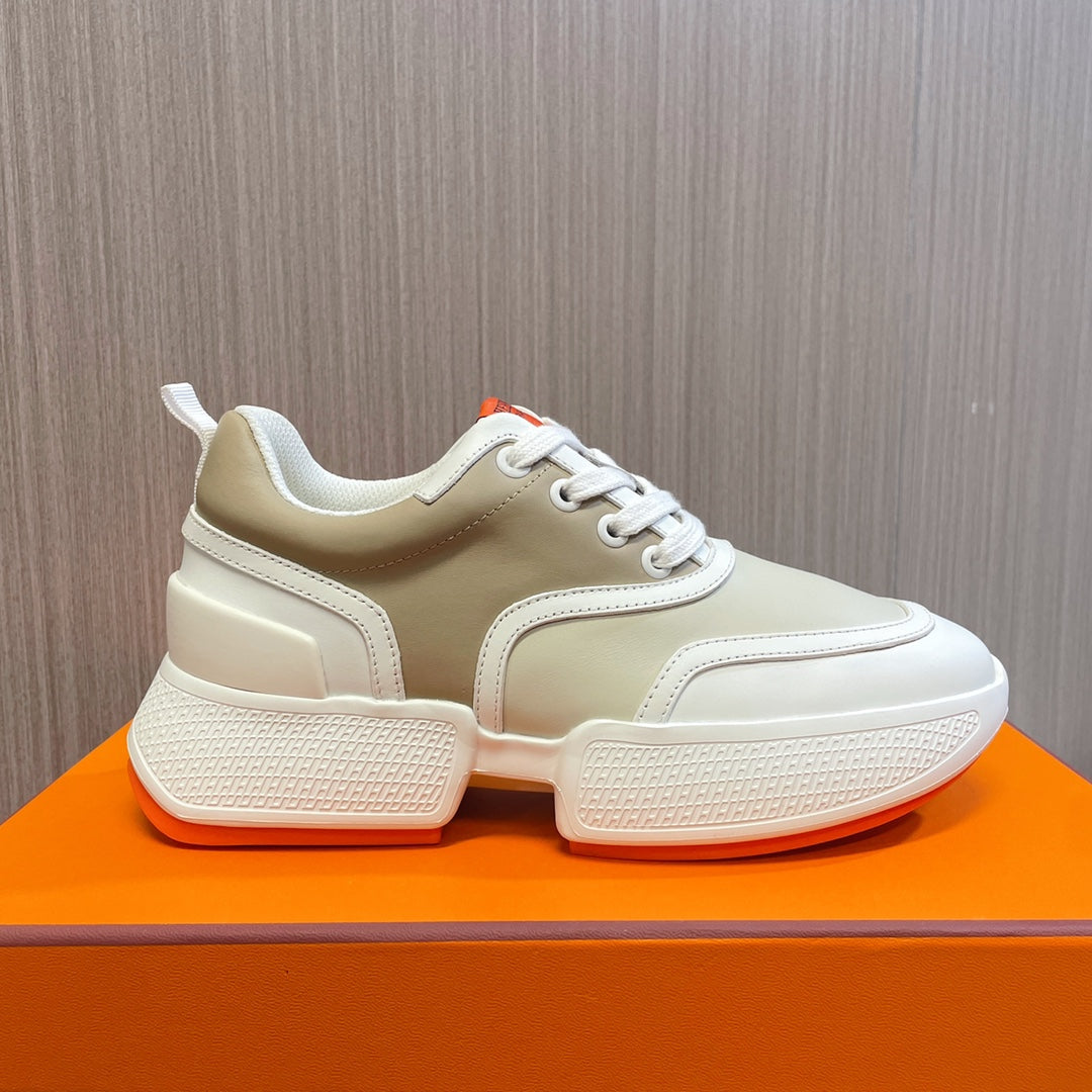 GIGA SNEAKER BEIGE MIX WHITE CALFSKIN - 35