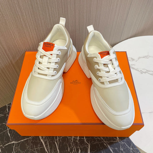 GIGA SNEAKER BEIGE MIX WHITE CALFSKIN - 35