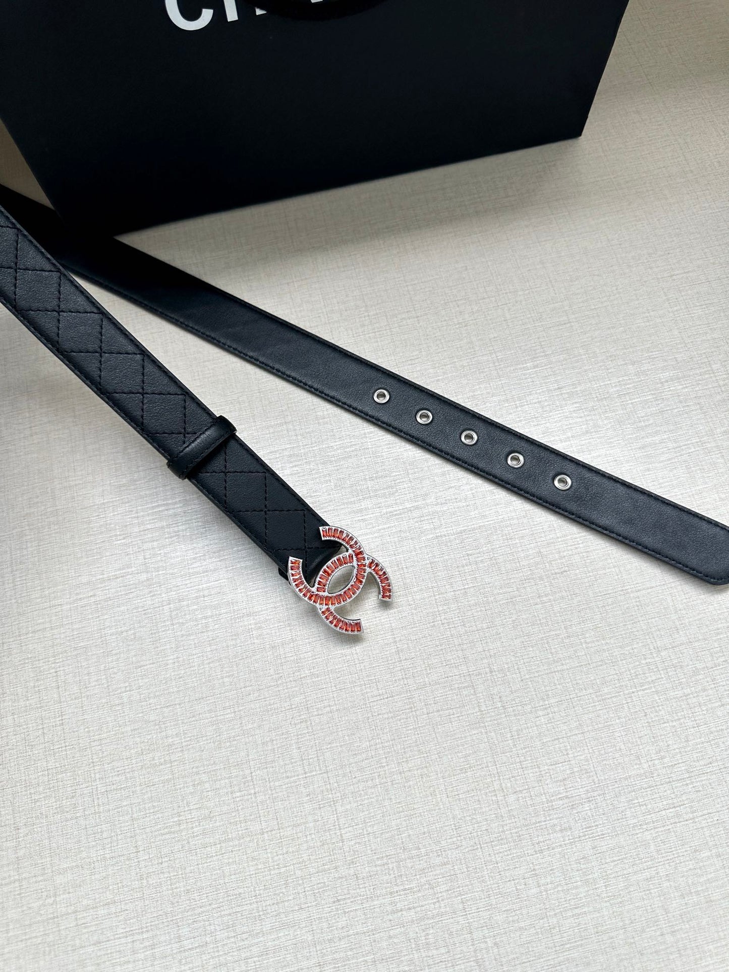 CHANEL 25S BELT 30 MM IN BLACK CALFSKIN 616961 - 30