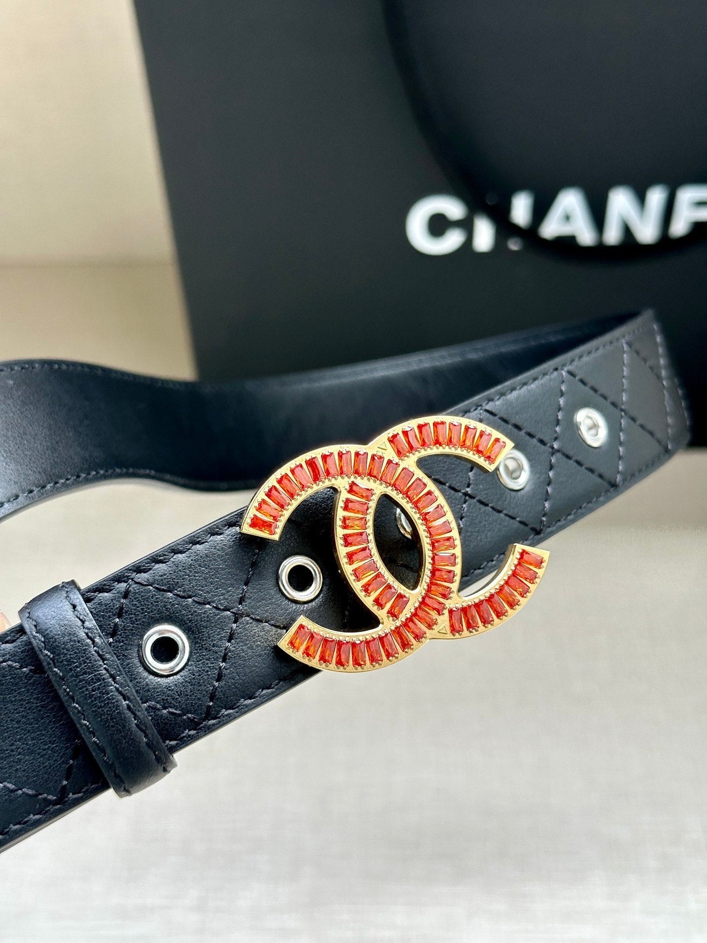 CHANEL 25S BELT 30 MM IN BLACK CALFSKIN 616961 - 30