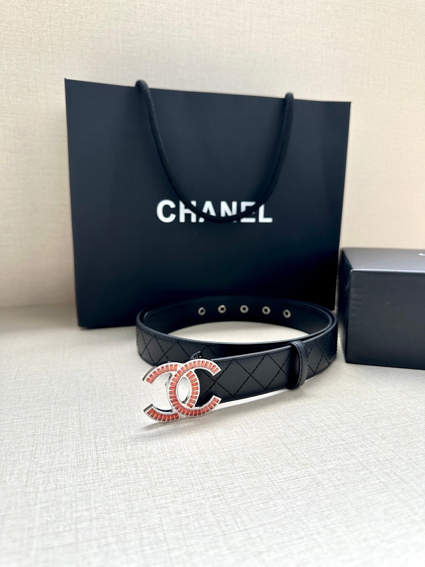 CHANEL 25S BELT 30 MM IN BLACK CALFSKIN 616961 - 30