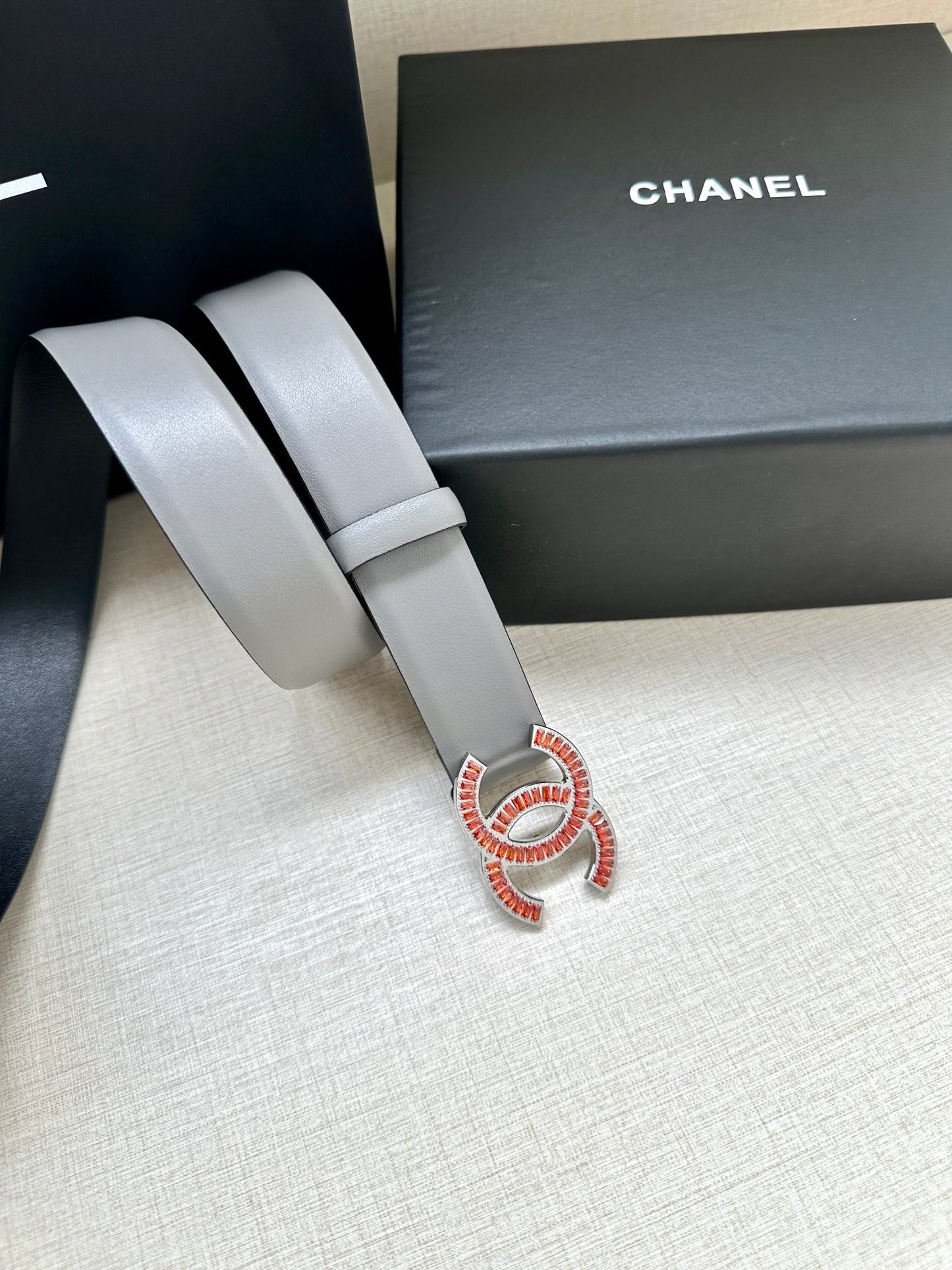 CHANEL 25S BELT 30 MM IN GREY CALFSKIN 616964 - 30