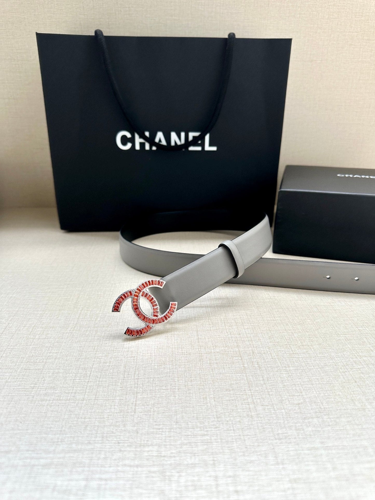 CHANEL 25S BELT 30 MM IN GREY CALFSKIN 616964 - 30