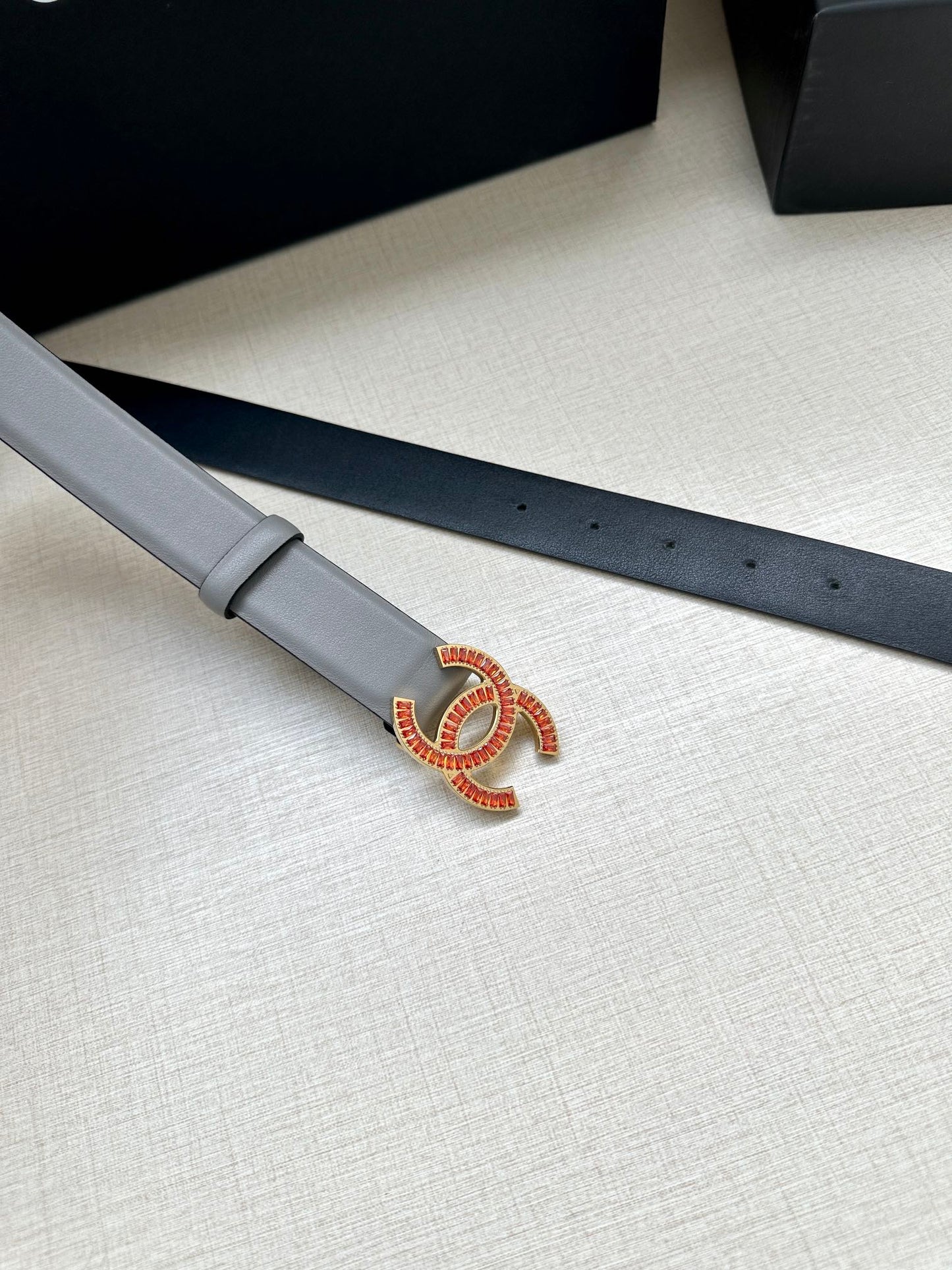 CHANEL 25S BELT 30 MM IN GREY CALFSKIN 616964 - 30
