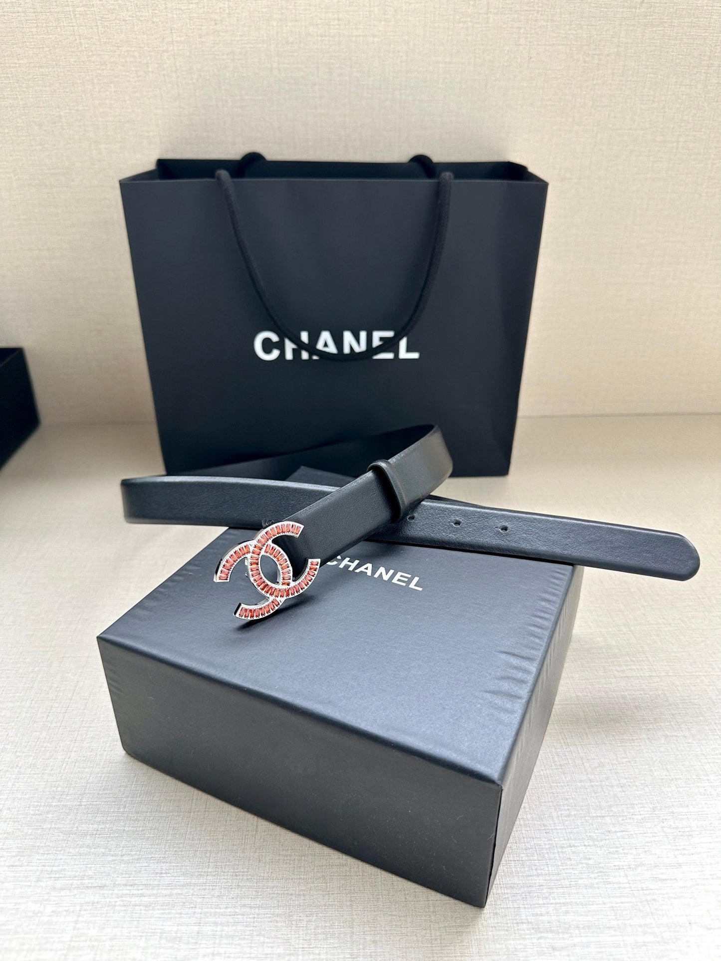 CHANEL 25S BELT 30 MM IN BLACK CALFSKIN 616968 - 30