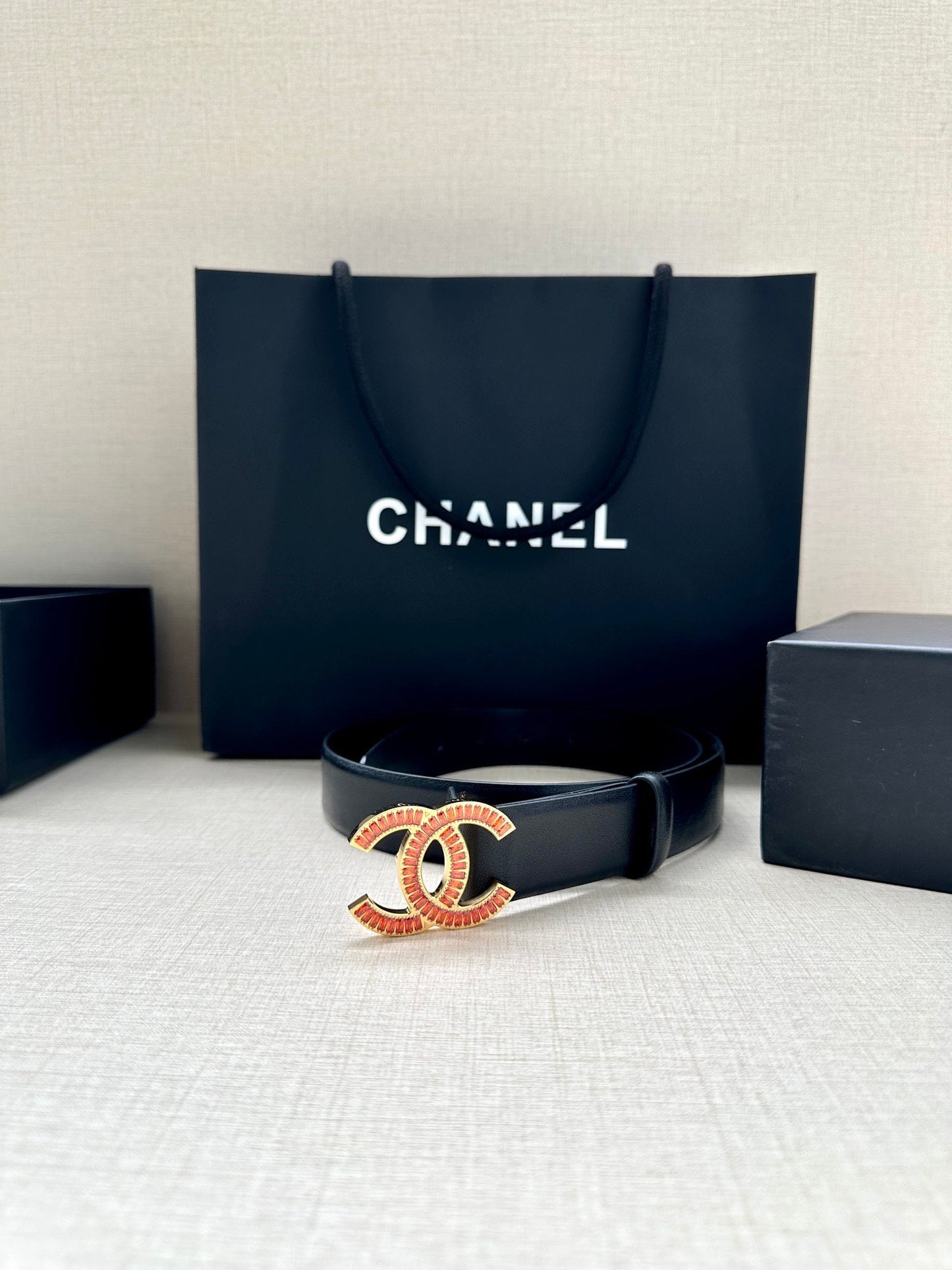 CHANEL 25S BELT 30 MM IN BLACK CALFSKIN 616968 - 30