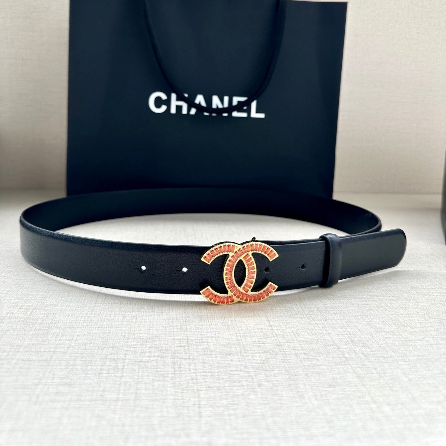 CHANEL 25S BELT 30 MM IN BLACK CALFSKIN 616968 - 30