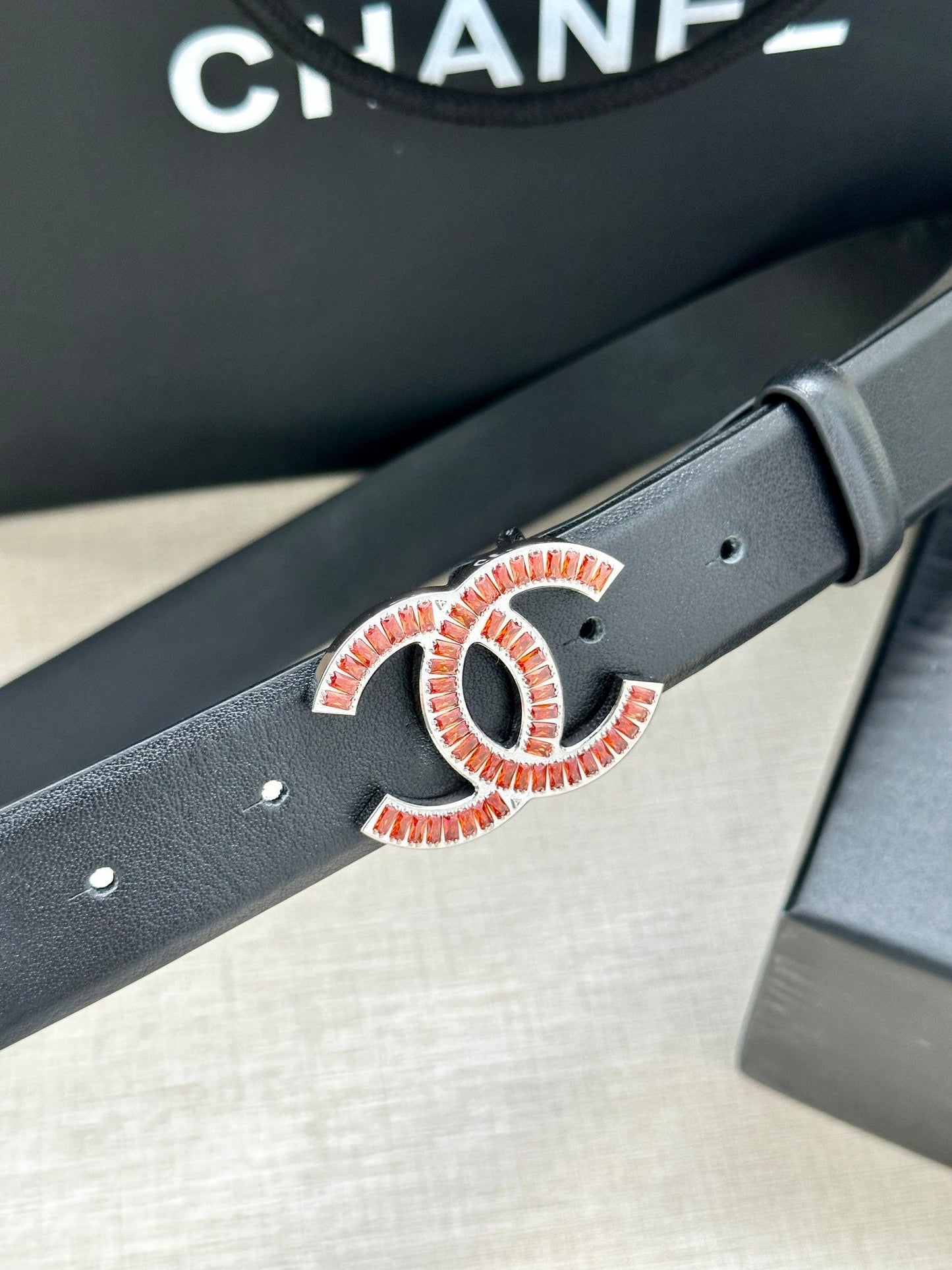 CHANEL 25S BELT 30 MM IN BLACK CALFSKIN 616968 - 30
