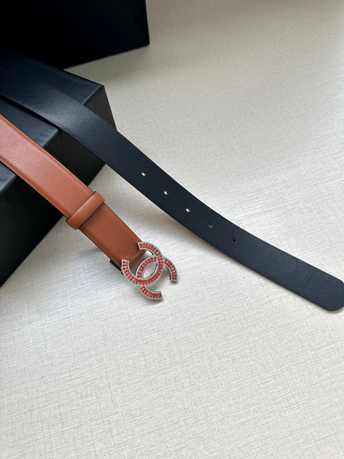 CHANEL 25S BELT 30 MM IN BROWN CALFSKIN 616969 - 30