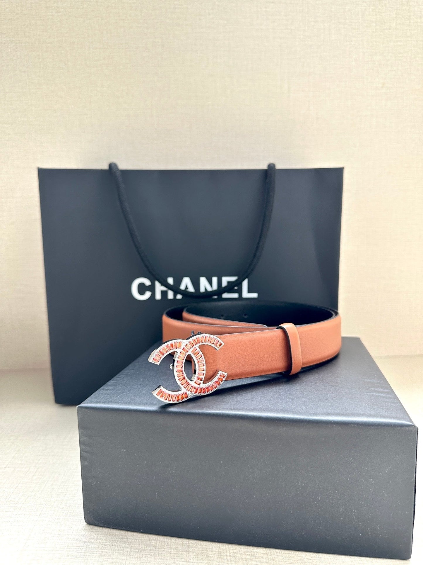 CHANEL 25S BELT 30 MM IN BROWN CALFSKIN 616969 - 30